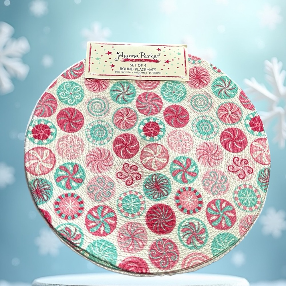 Johanna Parker Peppermint Christmas placemats set of 4